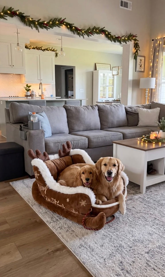 Christmas Plush Pet Bed for Dogs and Cats