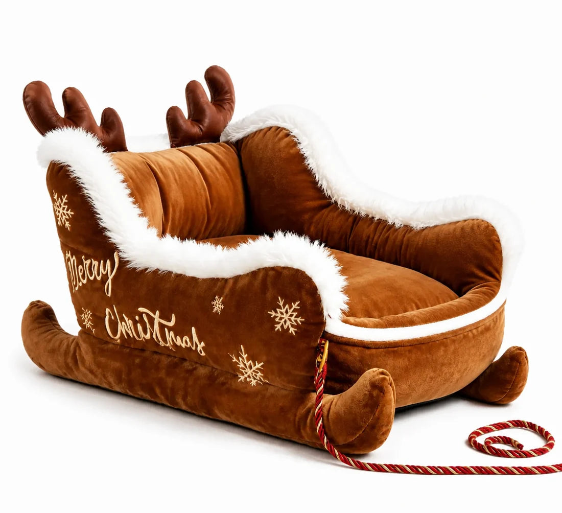 Christmas Plush Pet Bed for Dogs and Cats